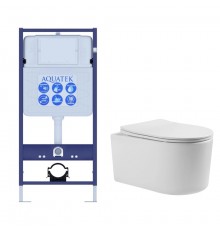 SET AQUATEK МИЯ (рама AQUATEK Standard INS-0000012(без клавиши и крепежа)+унитаз МИЯ AQ2004-00 с тонким сиденьем soft-close SET AQUATEK МИЯ