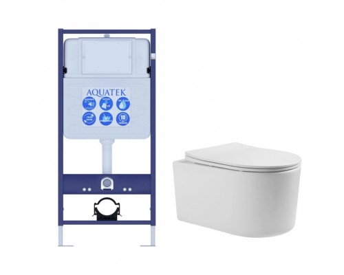 SET AQUATEK МИЯ (рама AQUATEK Standard INS-0000012(без клавиши и крепежа)+унитаз МИЯ AQ2004-00 с тонким сиденьем soft-close SET AQUATEK МИЯ
