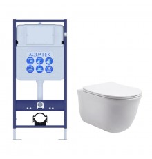 SET AQUATEK КЛАССИК cm (рама AQUATEK Standard INS-0000012(без клавиши и крепежа)+унитаз КЛАССИК AQ1112-00 с тонким сиденьем soft-close SET AQUATEK КЛАССИК cm