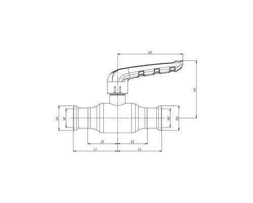 Кран шаровой пресс KAN -therm Steel 22 оцинк. сталь