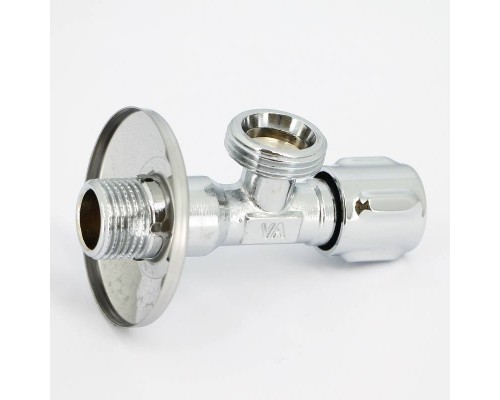 Вентиль НН 1/2"х3/4" Uni-Fitt для подключения стиральных машин, хромированный, рукоятка металл