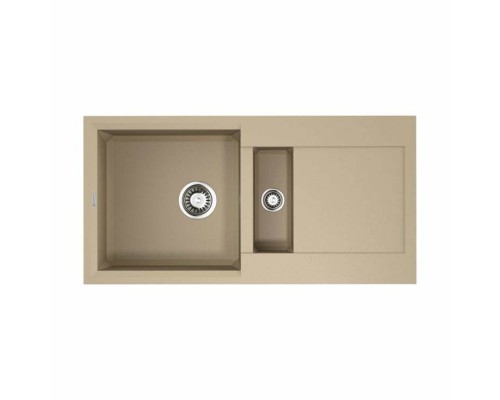 Мойка, OMOIKIRI, Sakaime, шгв 860-435-230, отверстия для смесителя-10 промаркированных, чаши-2, цвет-шампань