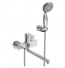 LM0651CHAURAСмеситель универсальный с плоским изливом 300 мм, дивертор с керамическими пластинами, хром LM0651CH