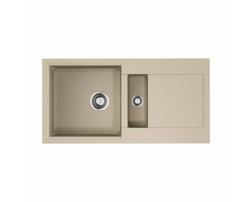 Мойка, OMOIKIRI, Sakaime, шгв 860-435-230, отверстия для смесителя-10 промаркированных, чаши-2, цвет-бежевый