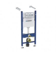 458.149.21.1 Инсталляция Geberit Duofix для подвесного унитаза, 112 см, со смывным бачком Delta 12 см, смывная клавиша Delta01, крепёж к стене, Хром 458.149.21.1