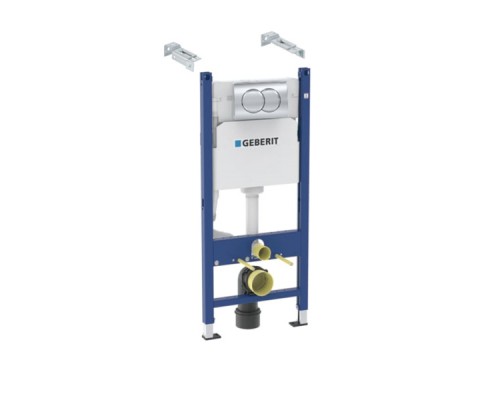 458.149.21.1 Инсталляция Geberit Duofix для подвесного унитаза, 112 см, со смывным бачком Delta 12 см, смывная клавиша Delta01, крепёж к стене, Хром 458.149.21.1
