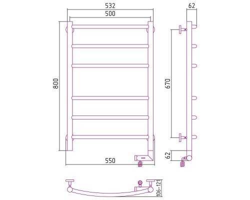 Сунержа Галант 2.0 Полотенцесушитель электрический 50x80h, прав., цвет: сатин 071-5201-8050 Сунержа Галант 2.0 Полотенцесушитель электрический 50x80h, прав., цвет: сатин 071-5201-8050