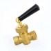 Кран трехходовой WATTS Ind ВВ 1/4" для манометра RM8MM ручка черная