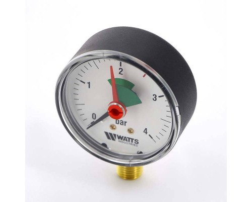 Манометр радиальный F+R201 WATTS Ind 1/4" 63 мм с указателем предела 4 бар