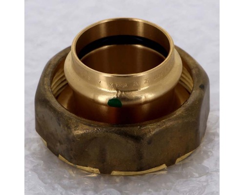 Муфта пресс-В с накидной гайкой и плоским уплотнением бронза Sanpress VIEGA 35x2"