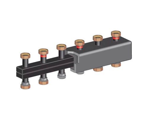 Настенный коллектор Meibes на 3-5 насосных модулей (контуров) с комплектом кронштейнов