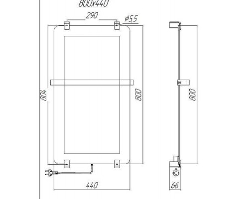 Allen Brau Infinity Полотенцесушитель электрический 80x44 см, с рейлингом и креплением 00288917 Allen Brau Infinity Полотенцесушитель электрический 80x44 см, с рейлингом и креплением 00288917