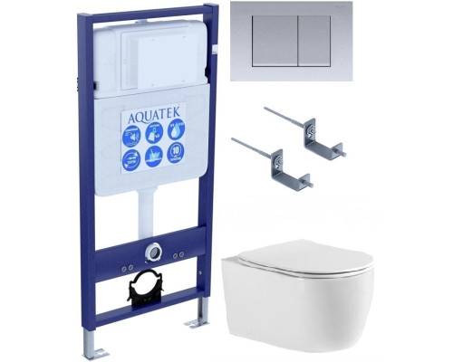 Комплект инсталляции с унитазом AQUATEK ЕВРОПА cmp011 (рама INS-0000012, клавиша KDI-0000011, унитаз AQ1106-00) ЕВРОПА cmp011