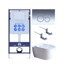 SET AQUATEK ПОЛАРИС (рама AQUATEK Standard INS-0000012+унитаз ПОЛАРИС AQ0700-01 с тонким сиденьем soft-close+ крепеж KKI-0000002 +панель KDI-0000018) SET AQUATEK ПОЛАРИС 01-018 4в1