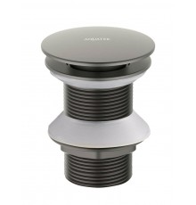 AQ6003BGM сливной набор для раковины Push-open без перелива, оружейная сталь (шлиф. черный хром) AQ6003BGM