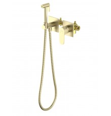 AQ1220BG ОБЕРОН комплект для гигиенического душа встроенный 2 отв. (смеситель + гигиеническая лейка + шланг), шлиф. золото AQ1220BG