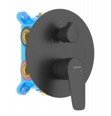 AQ1147MB БЕТТА смеситель для ванны, 3 режима (внешняя и скрытая часть), матовый черный AQ1147MB