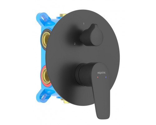 AQ1147MB БЕТТА смеситель для ванны, 3 режима (внешняя и скрытая часть), матовый черный AQ1147MB