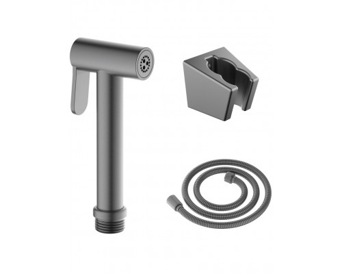 AQ2054BGM гигиенический ручной душ со шлангом 120 см и держателем, оружейная сталь (шлиф. черный хром) AQ2054BGM