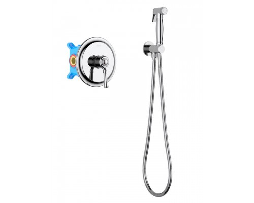 AQ1519CR КЛАССИК набор с гигиеническим душем (смеситель + гигиеническая лейка + шланг + шланговое подсоединение с держателем) AQ1519CR