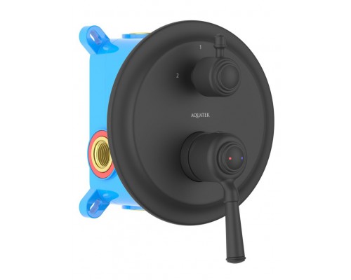 AQ1546MB КЛАССИК смеситель для ванны 2 режима (внешняя и скрытая часть), матовый черный AQ1546MB