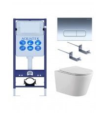 SET AQUATEK ВЕГА-1905-016 INS-17 (рама Standard INS-0000017 с клавишей KDI-0000016 и крепежом KKI-0000002+унитаз ВЕГА AQ1905-00 с тонким сиденьем sc SET ВЕГА-1905-016 INS-17