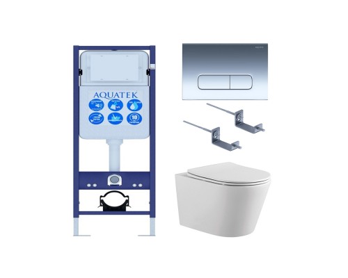 SET AQUATEK ВЕГА-1905-016 INS-17 (рама Standard INS-0000017 с клавишей KDI-0000016 и крепежом KKI-0000002+унитаз ВЕГА AQ1905-00 с тонким сиденьем sc SET ВЕГА-1905-016 INS-17