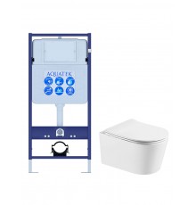 SET AQUATEK ОБЕРОН WT (рама AQUATEK Standard INS-0000012(без клавиши и крепежа)+унитаз ОБЕРОН AQ1363WT-00 с тонким сиденьем soft-close SET AQUATEK ОБЕРОН WT