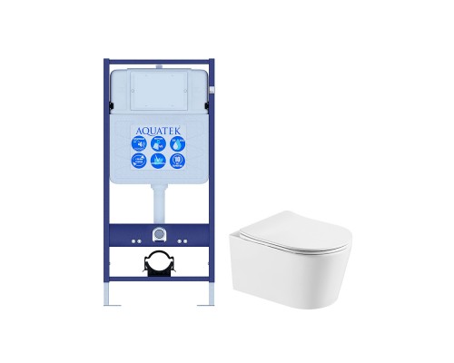 SET AQUATEK ОБЕРОН WT (рама AQUATEK Standard INS-0000012(без клавиши и крепежа)+унитаз ОБЕРОН AQ1363WT-00 с тонким сиденьем soft-close SET AQUATEK ОБЕРОН WT