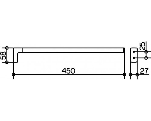 12720010000 COLLECTION MOLL Полотенцедержатель одинарный, неповоротный, вылет 450 мм, хром 12720010000