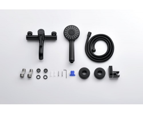 AQ1349MB ЕВРОПА смеситель для ванны с душевым набором 3jet, матовый черный AQ1349MB