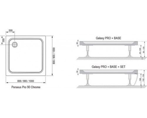 поддон Perseus Pro-90 Chrome белый XA047701010
