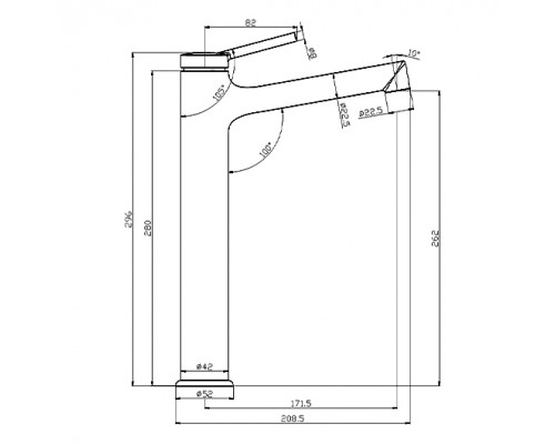LM3809CMinimaСмеситель для умывальника высокий, монолитный, хром LM3809C