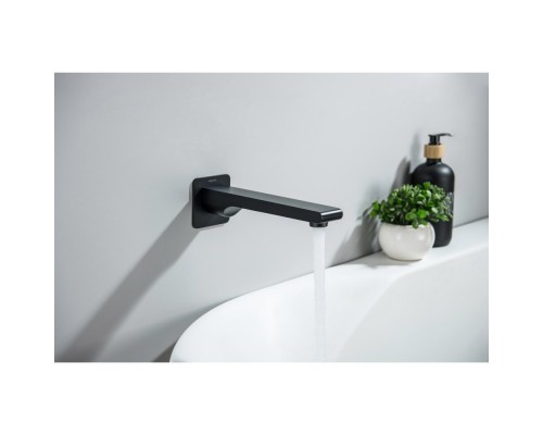 AQ1441MB ЛИРА излив для ванны 192 мм, матовый черный AQ1441MB