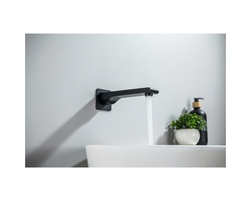 AQ1441MB ЛИРА излив для ванны 192 мм, матовый черный AQ1441MB