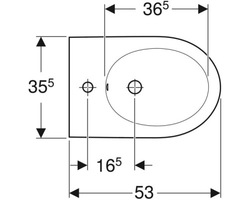 501.898.00.1 iCon Биде подвесное 355x540 мм (замена 234000000) 501.898.00.1