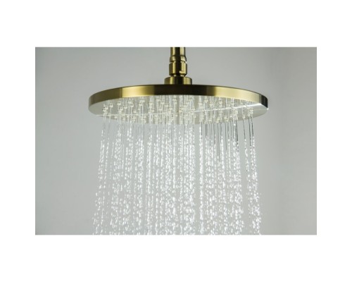 AQ2343BG ЕВРОПА термостатическая душевая система (смеситель для душа) 220мм, шлиф. золото AQ2343BG