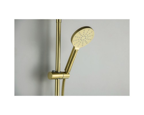 AQ2343BG ЕВРОПА термостатическая душевая система (смеситель для душа) 220мм, шлиф. золото AQ2343BG