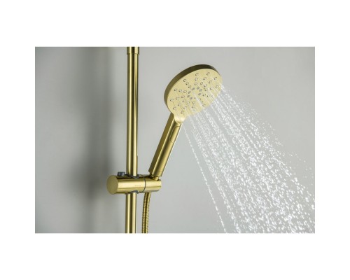 AQ2343BG ЕВРОПА термостатическая душевая система (смеситель для душа) 220мм, шлиф. золото AQ2343BG