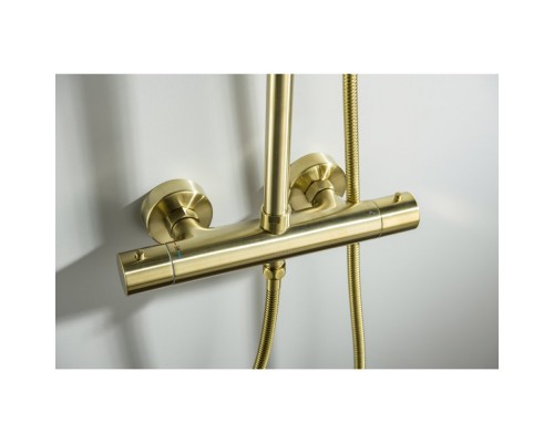 AQ2343BG ЕВРОПА термостатическая душевая система (смеситель для душа) 220мм, шлиф. золото AQ2343BG