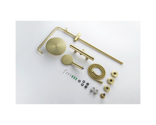 AQ2343BG ЕВРОПА термостатическая душевая система (смеситель для душа) 220мм, шлиф. золото AQ2343BG