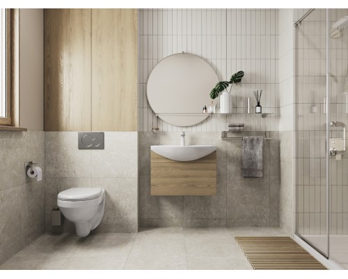 138164S0000B0 Пэк Альфа комфорт (подвес. унитаз с сиденьем полипр. SC, инсталляция, панель хром. глянец) 1.3816.4.S00.00B.0