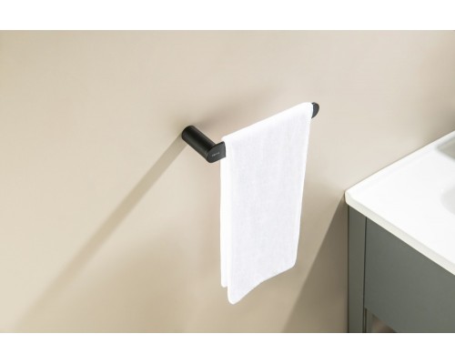 AQ4419MB ЛИРА полотенцедержатель, матовый черный AQ4419MB