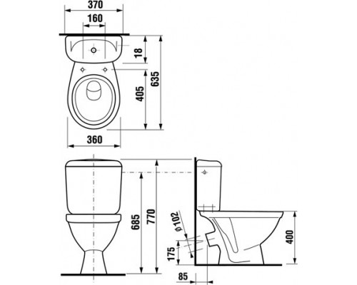 LYRA 2423.4.000.242.1 комб.унитаз, наклон.выпуск, нижний подвод воды /Тосно/ 2423.4.000.242.1