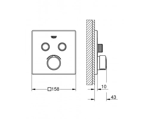 29148000 Grohtherm SmartControl Внешняя часть смесителя на 2 выхода, хром 29148000