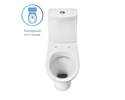 1P2103S0000BF Унитаз-компакт Грация белый, 2-х режимный, сидение полипропилен, гор вып 1.P210.3.S00.00B.F