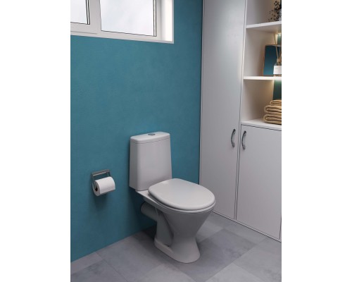 1P2103S0000BF Унитаз-компакт Грация белый, 2-х режимный, сидение полипропилен, гор вып 1.P210.3.S00.00B.F