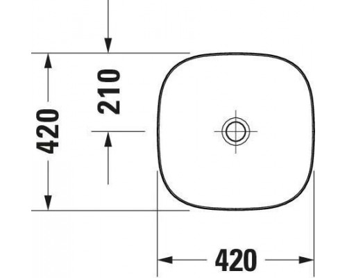 2373420079 ZENCHA Раковина 420х420 мм, шлифованная, без перелива, сливной клапан с керамической крышкой в комплекте, вкл.крепление 2373420079