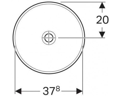 500.702.01.2 Geberit VariForm Раковина встраиваемая в столешницу круглой формы, D=40 см, без отв. под смеситель, без отв. перелива 500.702.01.2