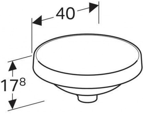 500.702.01.2 Geberit VariForm Раковина встраиваемая в столешницу круглой формы, D=40 см, без отв. под смеситель, без отв. перелива 500.702.01.2